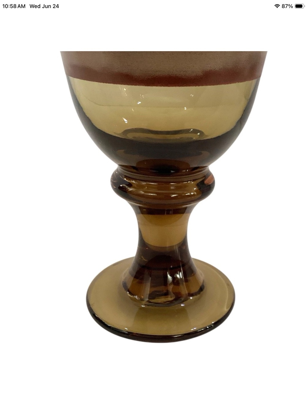 Vintage Libbey Sango Nova Brown Ombre Pedestal Goblets – Set of 3 Glasses - Picture 4 of 4